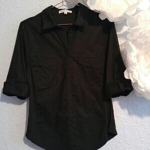 Hester and Orchard for Anthropolgie Cotton Spandex Short Sleeve Top SZ L